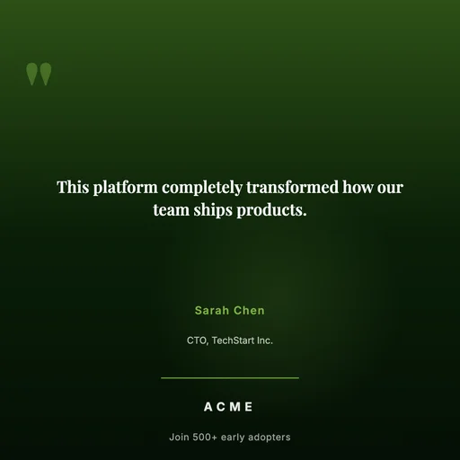 Launch: Testimonial canvas template preview